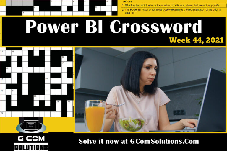 Power BI Crossword Week 44, 2021