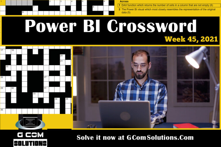 Power BI Crossword: Week 45, 2021