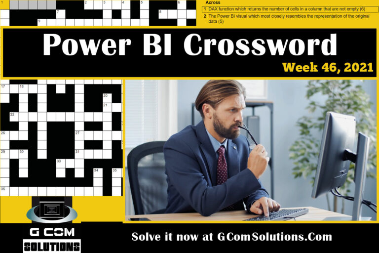 Power BI Crossword: Week 46, 2021