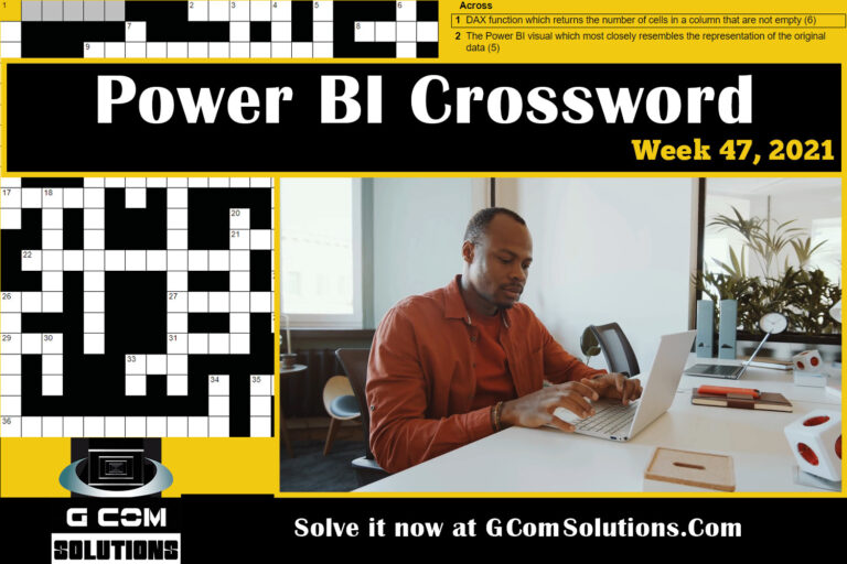Power BI Crossword: Week 47, 2021