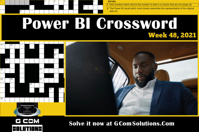 Power BI Crossword: Week 48, 2021