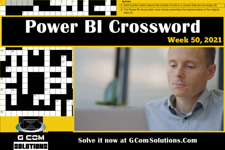 Power BI Crossword: Week 50, 2021