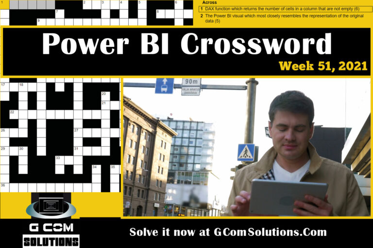 Power BI Crossword: Week 51, 2021