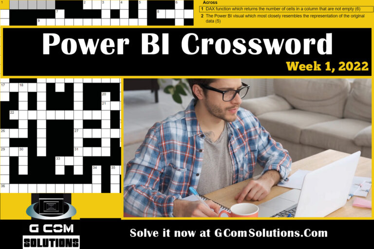 Power BI Crossword: Week 1, 2022