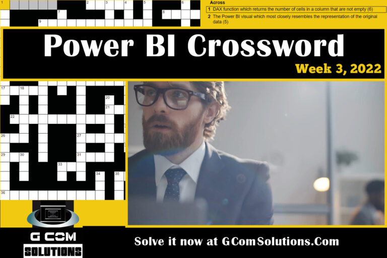 Power BI Crossword: Week 3, 2022