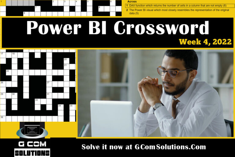 Power BI Crossword: Week 4, 2022