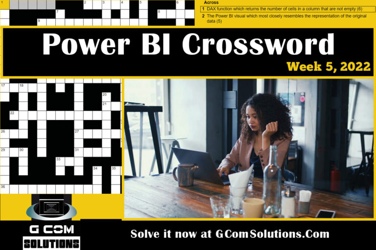 Power BI Crossword: Week 5, 2022