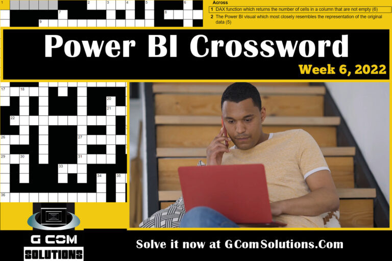 Power BI Crossword: Week 6, 2022